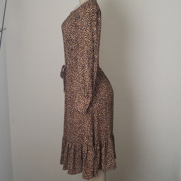Talbots leopard dress Womens Size 2 Talbots Midi Long Sleeve - Picture 6 of 11